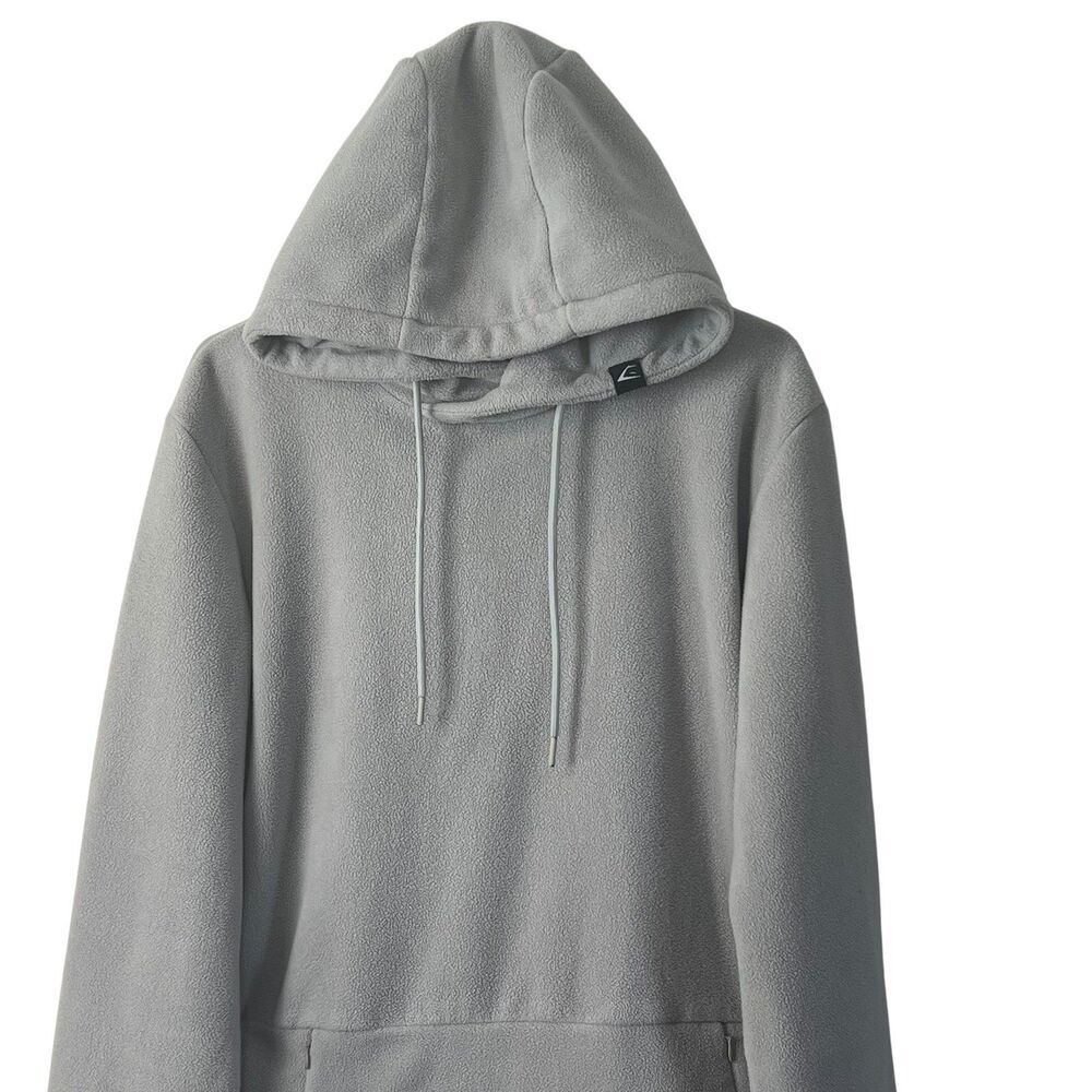 Gymshark Fleece Hoodie Mens Medium Gray Pullover Sweatshirt Drawstring - Picture 4 of 10